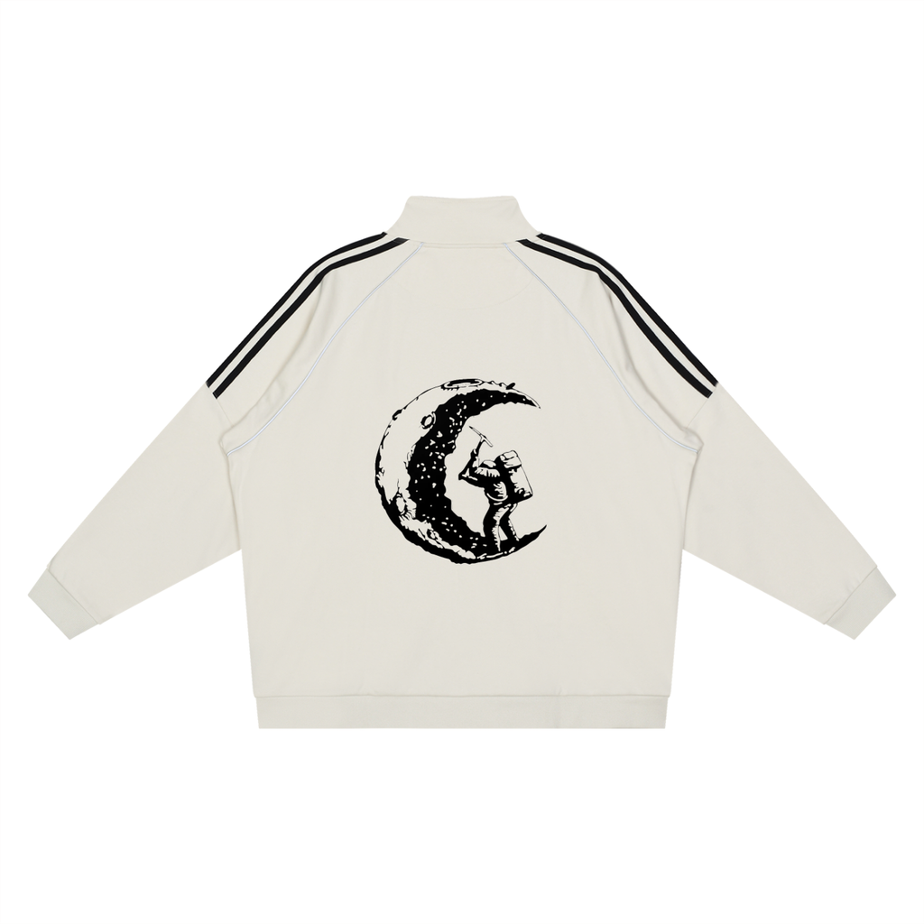 Reflection Striped Raglan Sleeve  Jacket