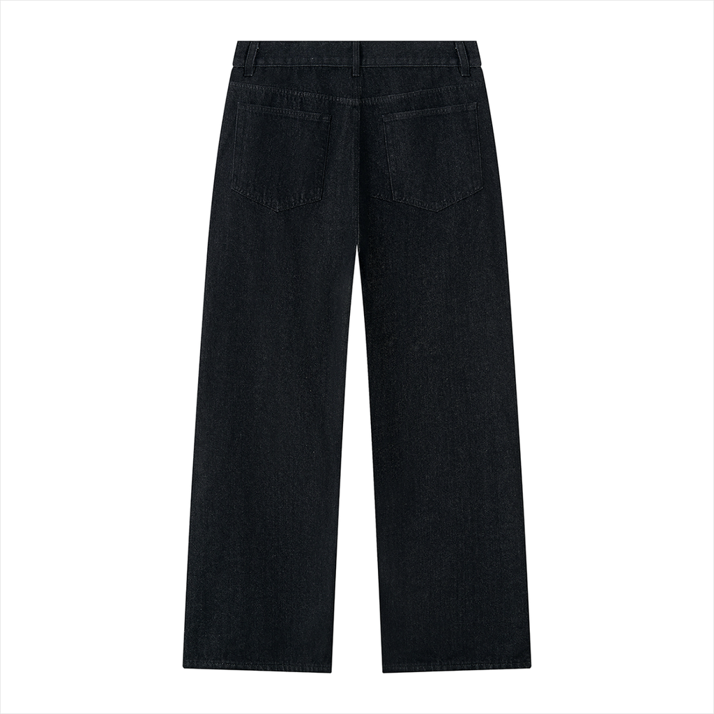 Vintage Wash Wide Leg Denim Jeans