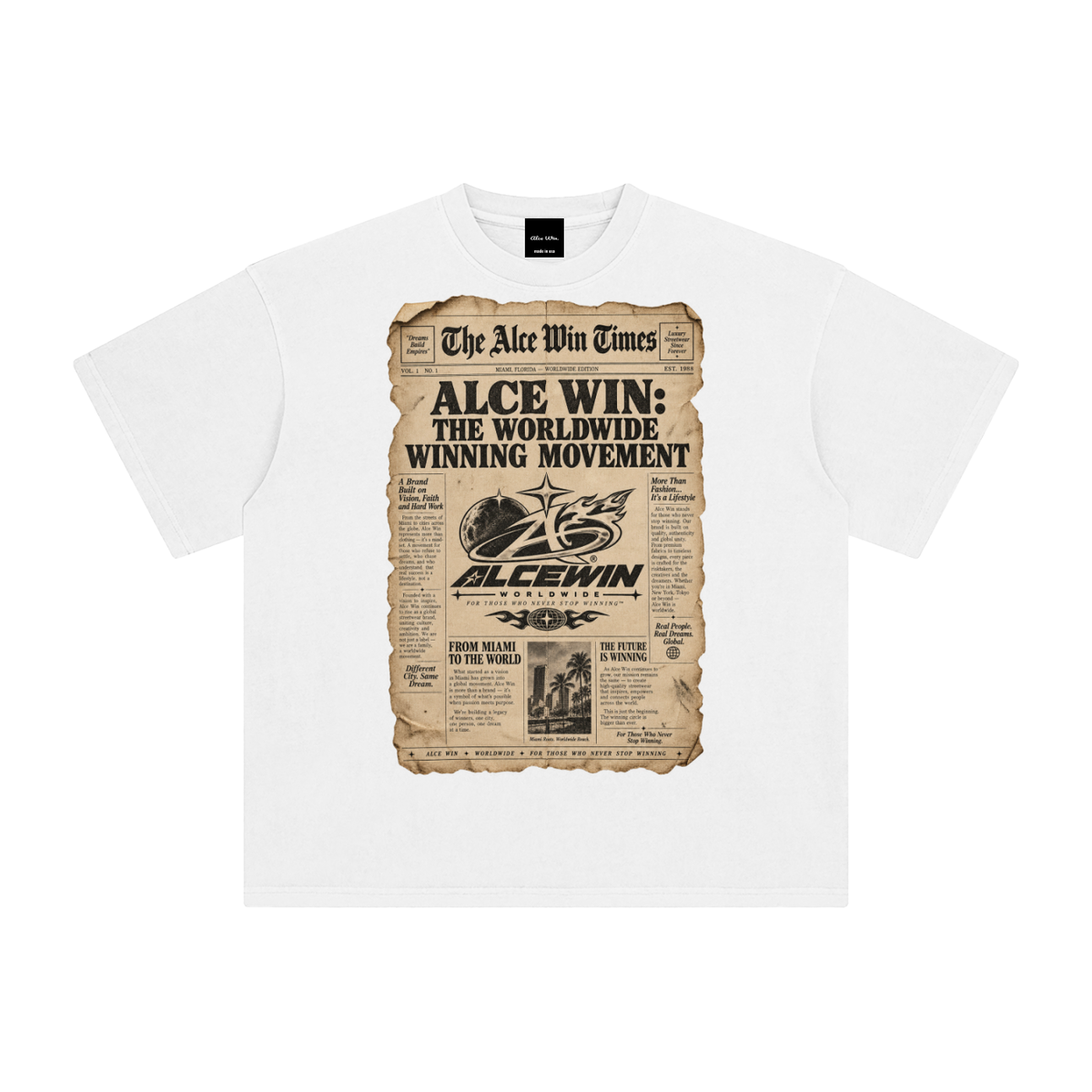 Monday Publish Newspaper T-Shirt - Alce Win
