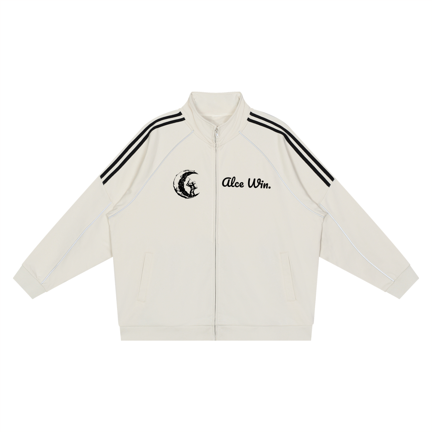 Reflection Striped Raglan Sleeve  Jacket