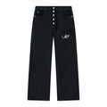 Vintage Wash Wide Leg Denim Jeans
