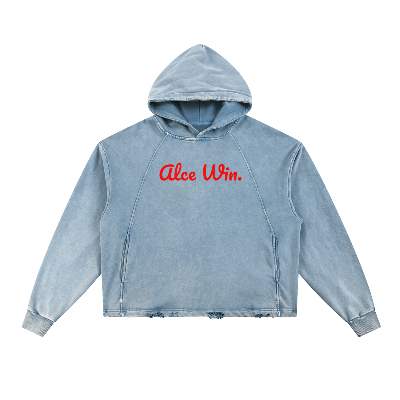 Alce Win Raw Hem Hoodie
