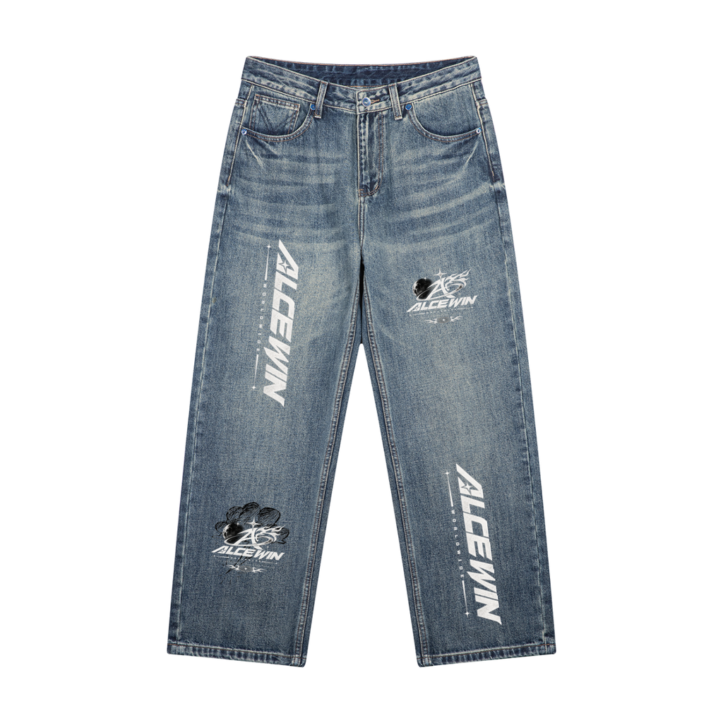 Vintage Straight Leg Denim Jeans