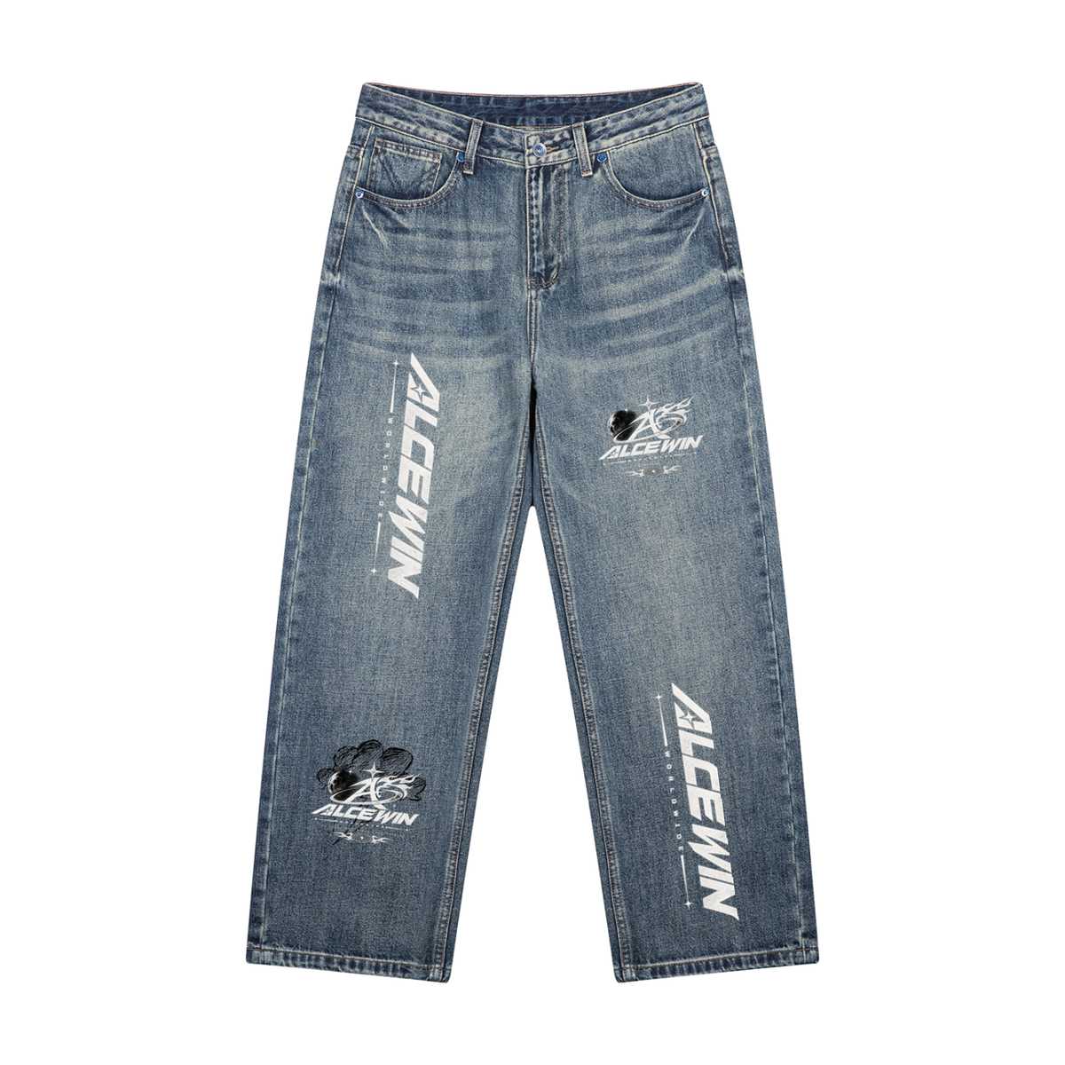 Vintage Straight Leg Denim Jeans