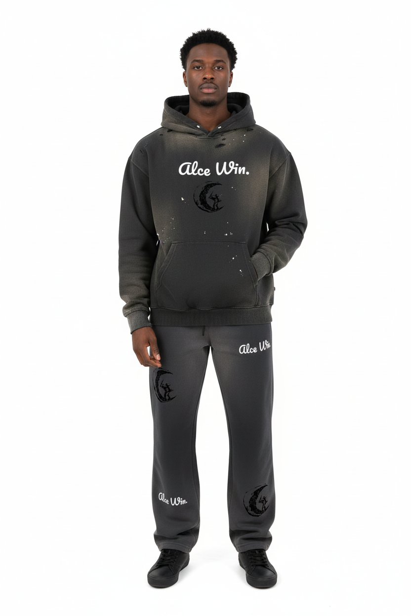 Fade Frayed Fleece Full Set – White Background