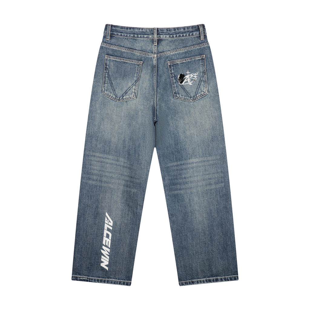 Vintage Straight Leg Denim Jeans