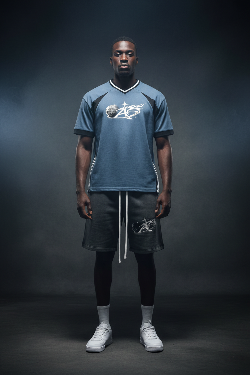 Full Outfit - Color Block Tee + Fleece Shorts