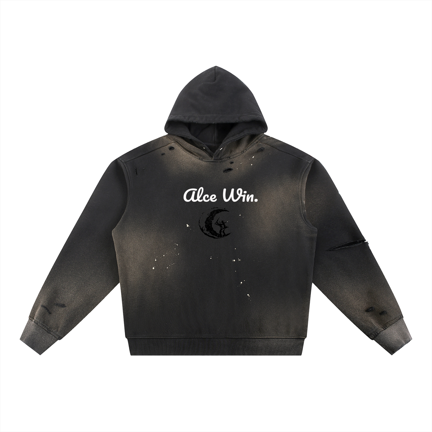 Fade Frayed Fleece Hoodie - Alce Win.