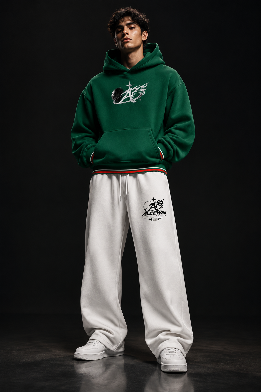 Simply Alce Fleece Hoodie x Mier Pants — Male Model