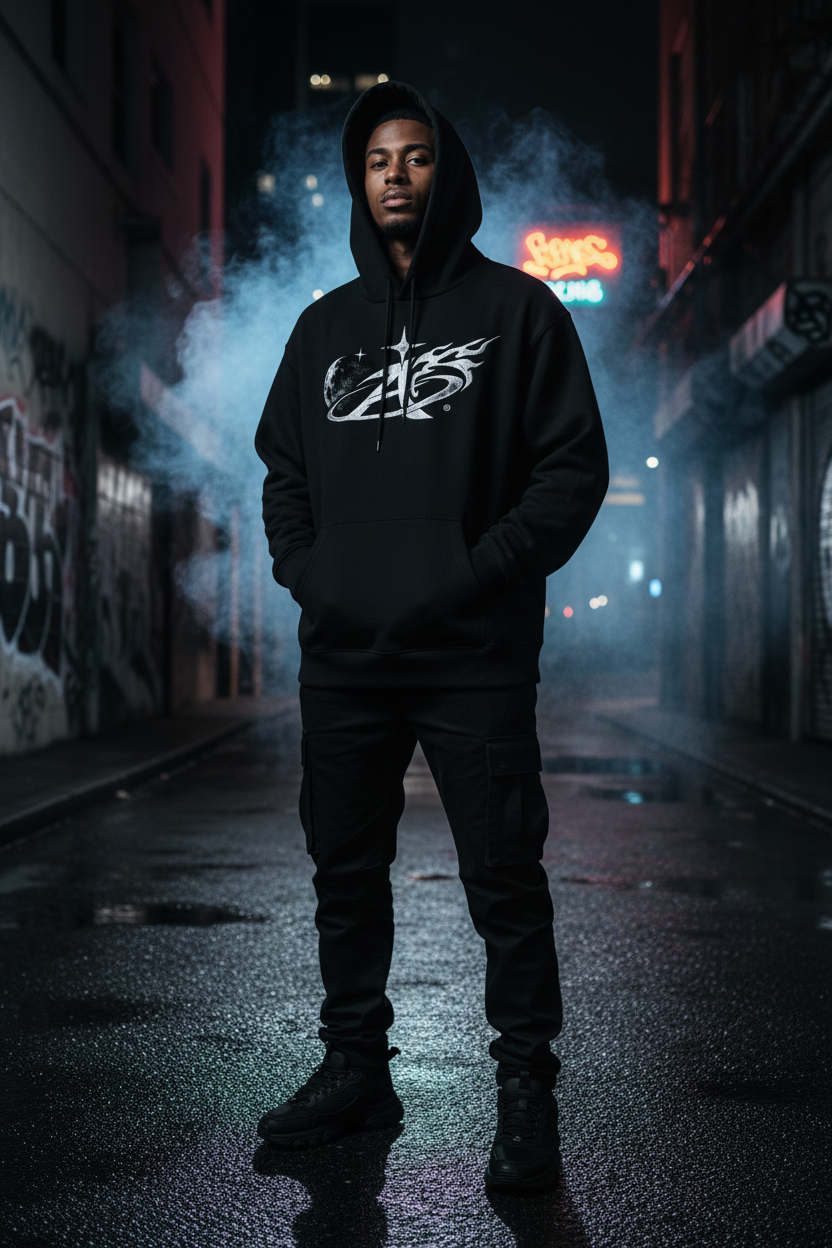 Wn Fleece Hoodie on Model